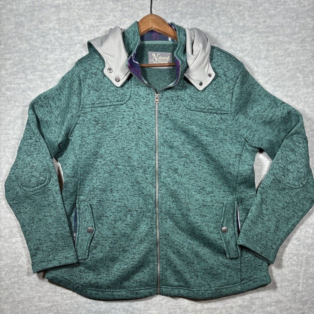 Natural Reflections Green Hooded Women’s Jacket XXL Zip‎ Fall Casual